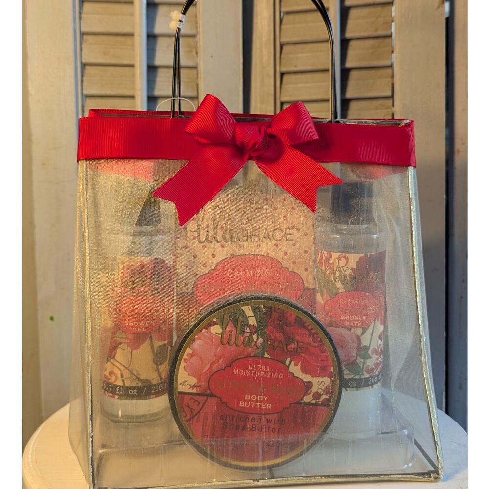 Winter Rose bath gift set by LilaGrace with floral scent